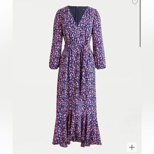 J CREW Tie-waist midi dress in dotted floral